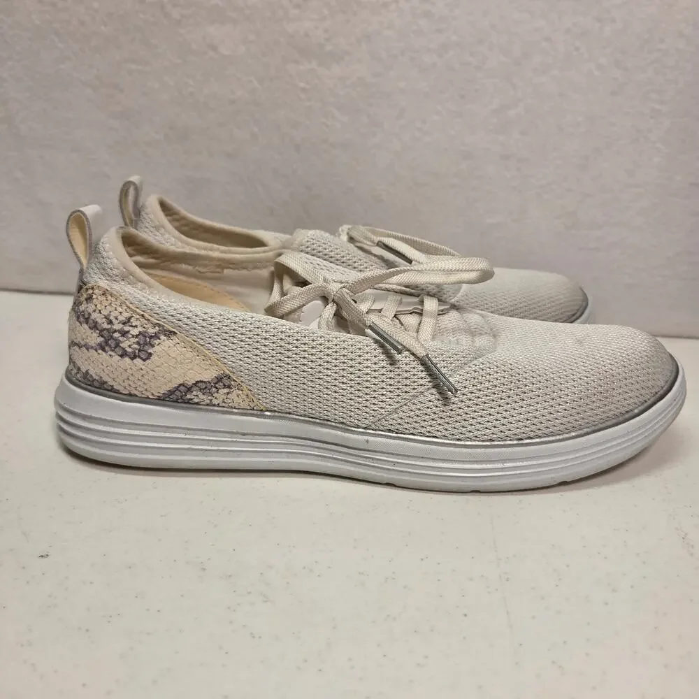 Cole Haan GrandSport Journey Knit Sneakers Ivory Snake Print Womens 10B NWOT